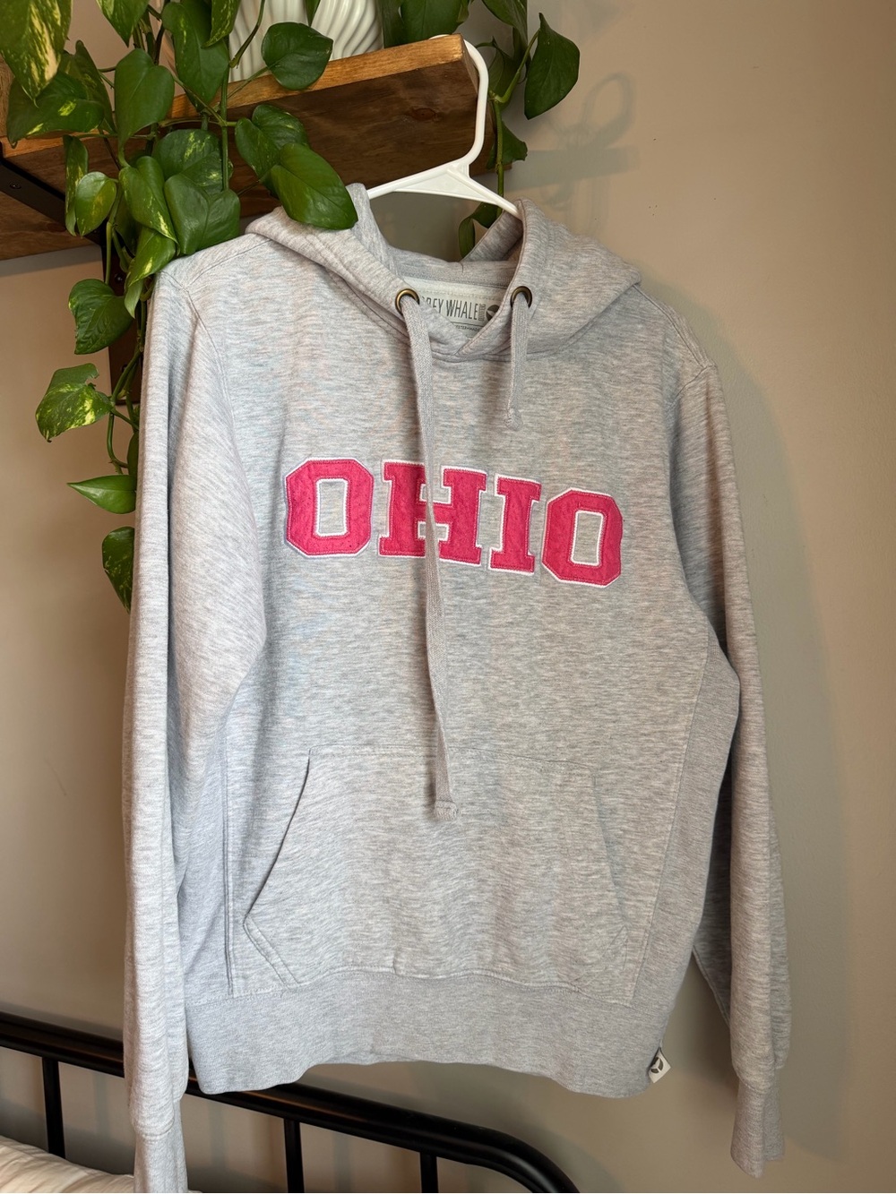 Gray OHIO Applique Hoodie Sweatshirt